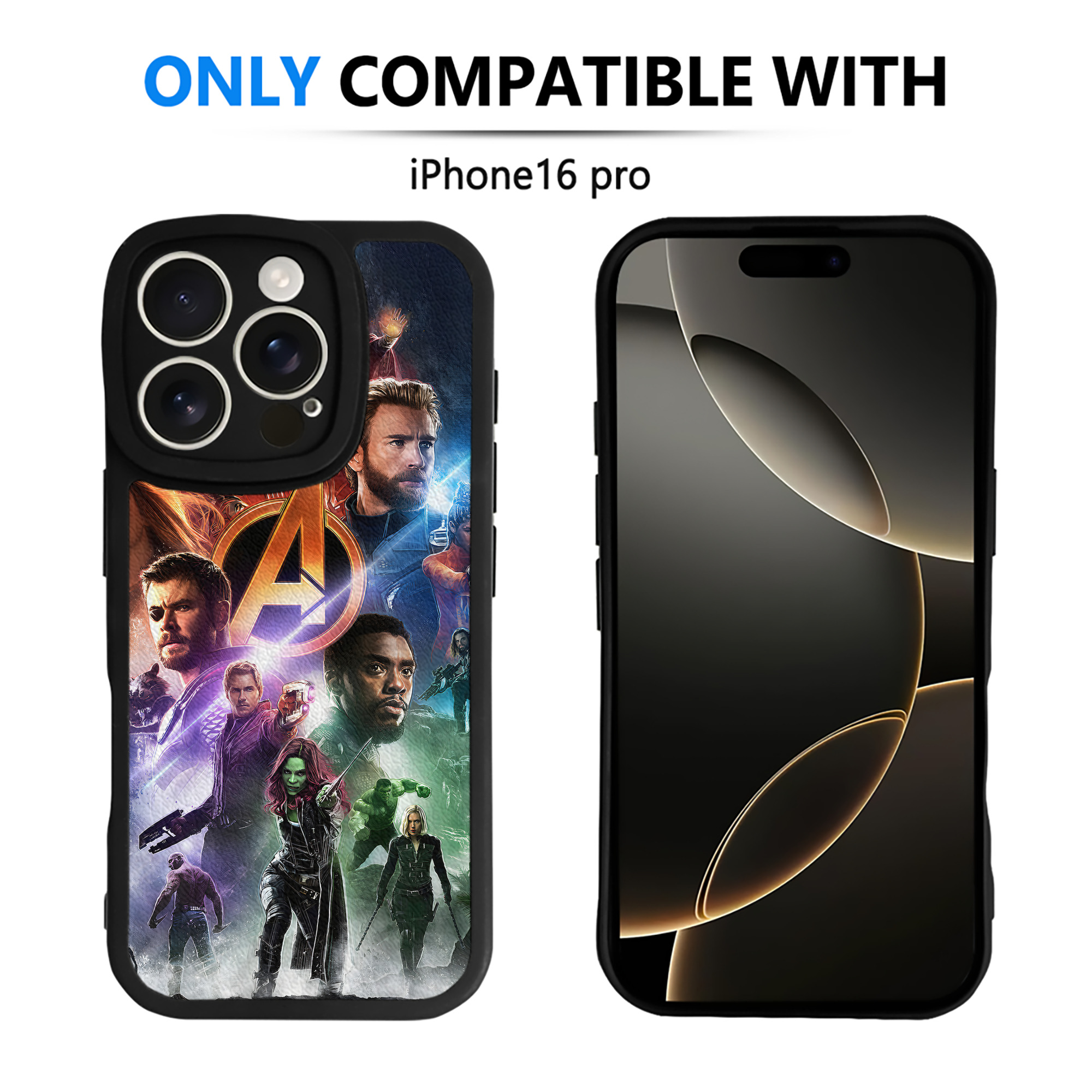 （画像用） アベンジャーズ The Avengers 【iPhone 16シリーズ対応】シリコンスマホケース（レザー調） 材質：シリコン
